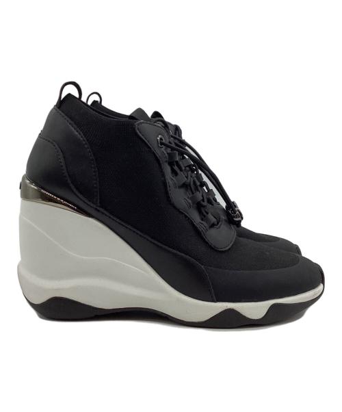 +DIANA（プラスダイアナ）+DIANA (プラスダイアナ) ウェッジソールスニーカー ブラック サイズ:23.5ｃｍの古着・服飾アイテム