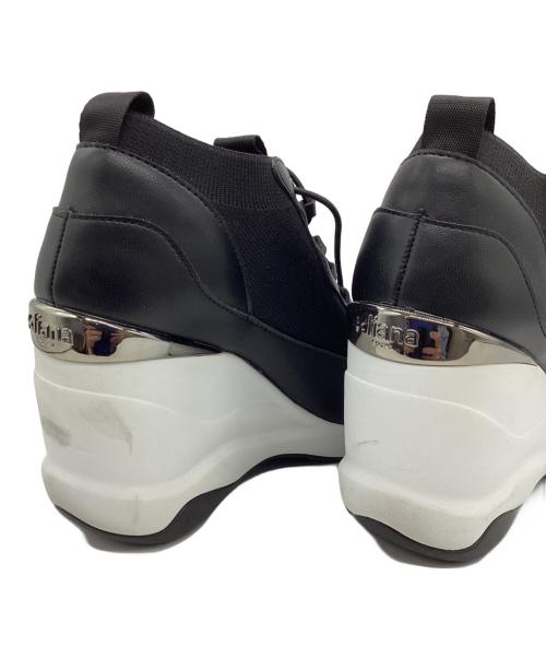 +DIANA（プラスダイアナ）+DIANA (プラスダイアナ) ウェッジソールスニーカー ブラック サイズ:23.5ｃｍの古着・服飾アイテム