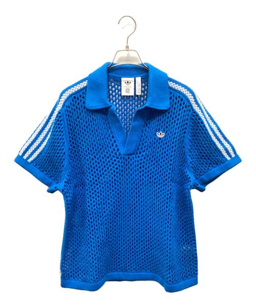 adidas（アディダス）adidas (アディダス) CLOT (クロット) CROCHET POLO BRBLUE ブルー サイズ:ＸＬの古着・服飾アイテム