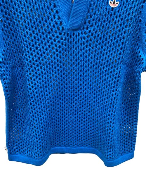 adidas（アディダス）adidas (アディダス) CLOT (クロット) CROCHET POLO BRBLUE ブルー サイズ:ＸＬの古着・服飾アイテム