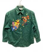 Disney STOREディズニーストア）の古着「刺繍シャツ」｜グリーン