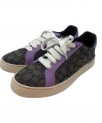 COACHコーチ）の古着「COACH(コーチ)スニーカー」｜ブラック×パープル