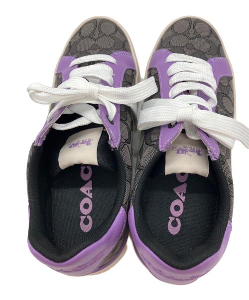 COACH（コーチ）COACH (コーチ) COACH(コーチ)スニーカー ブラック×パープル サイズ:24.5㎝の古着・服飾アイテム