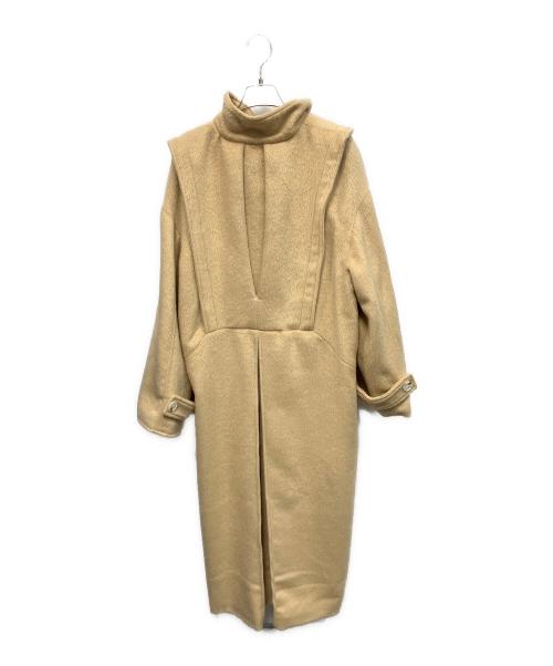 AERMA（エリマ）AERMA (エリマ) stand design over long wool coat ウールコート ブラウン サイズ:Freeの古着・服飾アイテム