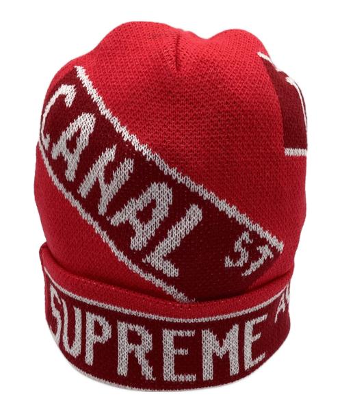 SUPREME（シュプリーム）SUPREME (シュプリーム) Street Signs Beanie レッドの古着・服飾アイテム