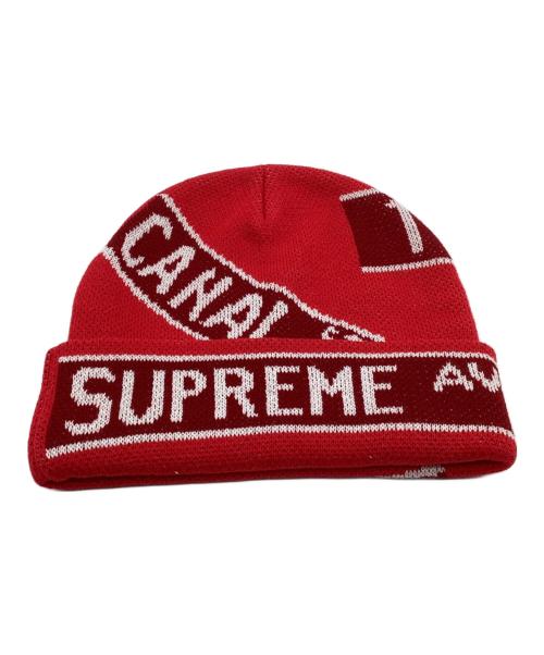 SUPREME（シュプリーム）SUPREME (シュプリーム) Street Signs Beanie レッドの古着・服飾アイテム