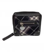 BURBERRY BLACK LABELバーバリーブラックレーベル）の古着「ラウンドジップウォレット」｜ブラック