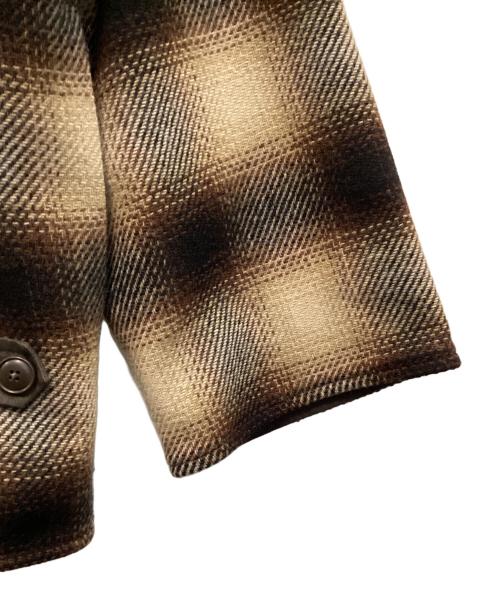 BEDWIN &THE HEARTBREAKERS（ベドウィンアンドザ ハートブレイカーズ）BEDWIN &THE HEARTBREAKERS (ベドウィンアンドザ ハートブレイカーズ) WOOLRICH (ウールリッチ) オンブレチェックウールジャケット ブラウン サイズ:2の古着・服飾アイテム