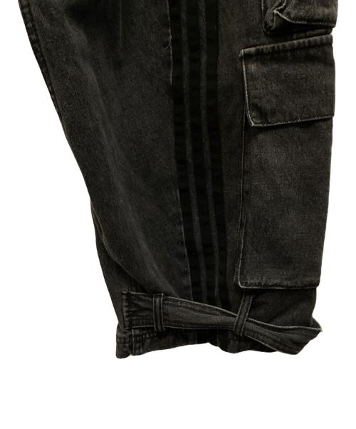adidas adilenium（アディダス アディレニウム）adidas adilenium (アディダス アディレニウム) デニムカーゴパンツ ブラック サイズ:76cmの古着・服飾アイテム