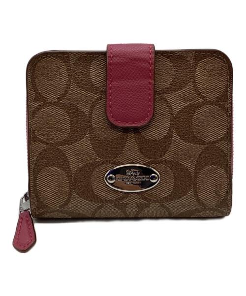 COACH（コーチ）COACH (コーチ) 2つ折り財布 ピンクの古着・服飾アイテム