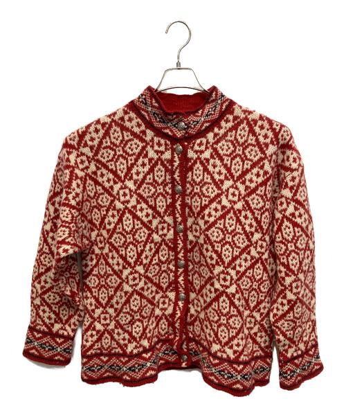 L.L.Bean（エルエルビーン）L.L.Bean (エルエルビーン) USA製 80s ノルディック柄 カーディガン レッド サイズ:Lの古着・服飾アイテム