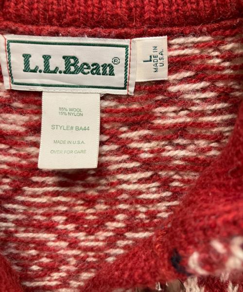 L.L.Bean（エルエルビーン）L.L.Bean (エルエルビーン) USA製 80s ノルディック柄 カーディガン レッド サイズ:Lの古着・服飾アイテム