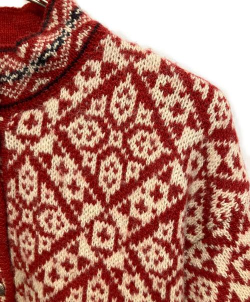 L.L.Bean（エルエルビーン）L.L.Bean (エルエルビーン) USA製 80s ノルディック柄 カーディガン レッド サイズ:Lの古着・服飾アイテム