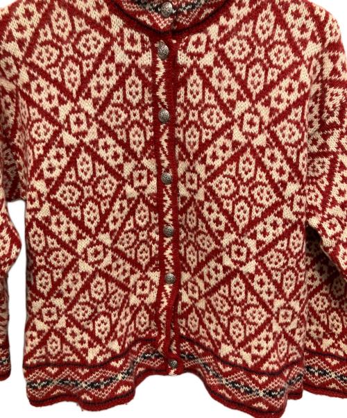 L.L.Bean（エルエルビーン）L.L.Bean (エルエルビーン) USA製 80s ノルディック柄 カーディガン レッド サイズ:Lの古着・服飾アイテム