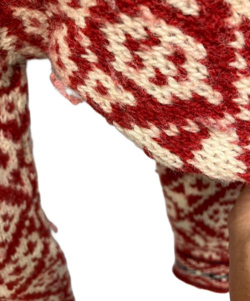 L.L.Bean（エルエルビーン）L.L.Bean (エルエルビーン) USA製 80s ノルディック柄 カーディガン レッド サイズ:Lの古着・服飾アイテム