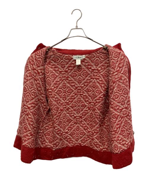 L.L.Bean（エルエルビーン）L.L.Bean (エルエルビーン) USA製 80s ノルディック柄 カーディガン レッド サイズ:Lの古着・服飾アイテム