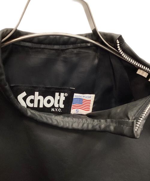Schott（ショット）Schott (ショット) レザーTシャツ ブラック サイズ:Ｓの古着・服飾アイテム