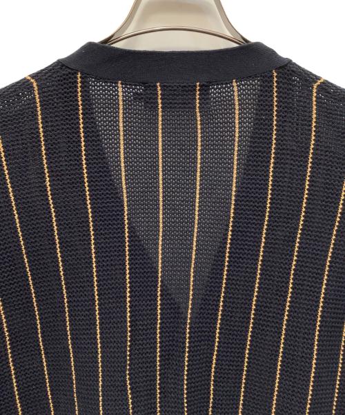 Hysteric Glamour（ヒステリックグラマー）Hysteric Glamour (ヒステリックグラマー) ニットカーディガン ネイビー×イエロー サイズ:Ｌの古着・服飾アイテム