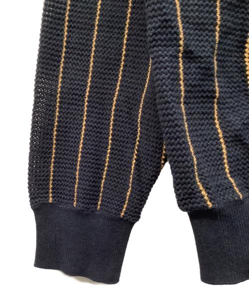 Hysteric Glamour（ヒステリックグラマー）Hysteric Glamour (ヒステリックグラマー) ニットカーディガン ネイビー×イエロー サイズ:Ｌの古着・服飾アイテム