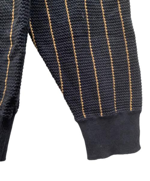 Hysteric Glamour（ヒステリックグラマー）Hysteric Glamour (ヒステリックグラマー) ニットカーディガン ネイビー×イエロー サイズ:Ｌの古着・服飾アイテム