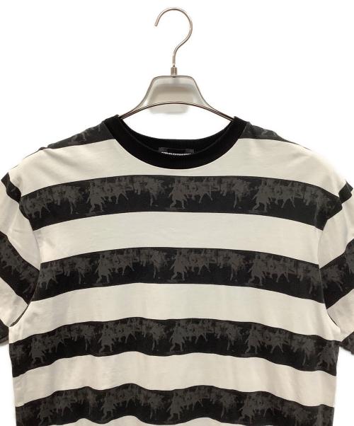 GOD SELECTION XXX（ゴッドセレクショントリプルエックス）GOD SELECTION XXX (ゴッドセレクショントリプルエックス) 半袖カットソー ブラック×ホワイト サイズ:Ｍの古着・服飾アイテム