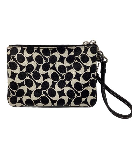 COACH（コーチ）COACH (コーチ) ポーチ ホワイト×ブラックの古着・服飾アイテム