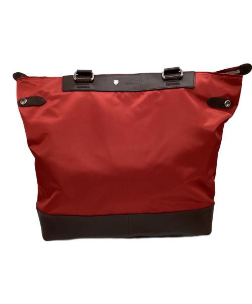 BLACK LABEL CRESTBRIDGE（ブラックレーベル クレストブリッジ）BLACK LABEL CRESTBRIDGE (ブラックレーベル クレストブリッジ) トートバッグ レッド×ブラウンの古着・服飾アイテム