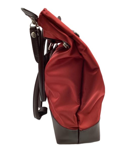 BLACK LABEL CRESTBRIDGE（ブラックレーベル クレストブリッジ）BLACK LABEL CRESTBRIDGE (ブラックレーベル クレストブリッジ) トートバッグ レッド×ブラウンの古着・服飾アイテム