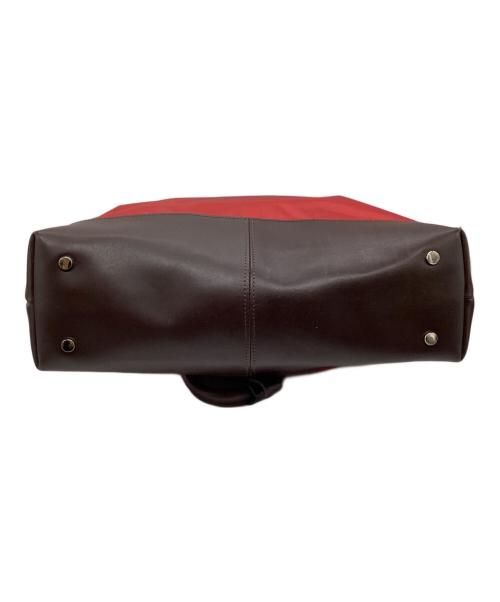BLACK LABEL CRESTBRIDGE（ブラックレーベル クレストブリッジ）BLACK LABEL CRESTBRIDGE (ブラックレーベル クレストブリッジ) トートバッグ レッド×ブラウンの古着・服飾アイテム