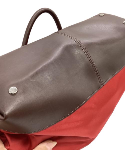 BLACK LABEL CRESTBRIDGE（ブラックレーベル クレストブリッジ）BLACK LABEL CRESTBRIDGE (ブラックレーベル クレストブリッジ) トートバッグ レッド×ブラウンの古着・服飾アイテム