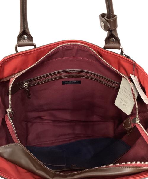 BLACK LABEL CRESTBRIDGE（ブラックレーベル クレストブリッジ）BLACK LABEL CRESTBRIDGE (ブラックレーベル クレストブリッジ) トートバッグ レッド×ブラウンの古着・服飾アイテム