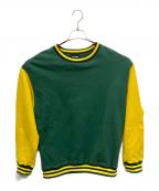 X-LARGEエクストララージ）の古着「ツートン クルーネック スウェット」｜グリーン