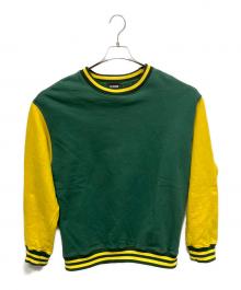 X-LARGE（エクストララージ）の古着「ツートン クルーネック スウェット」｜グリーン