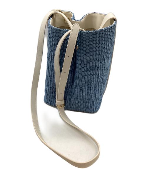 TOMORROW LAND（トゥモローランド）TOMORROW LAND (トゥモローランド) 2WAYハンドバッグ ブルー×ベージュの古着・服飾アイテム