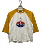 Hysteric Glamourヒステリックグラマー）の古着「ラグランTシャツ」｜ホワイト×イエロー
