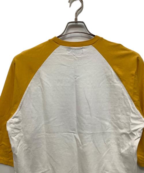 Hysteric Glamour（ヒステリックグラマー）Hysteric Glamour (ヒステリックグラマー) ラグランTシャツ ホワイト×イエロー サイズ:XLの古着・服飾アイテム