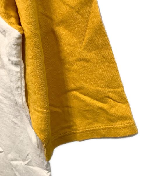 Hysteric Glamour（ヒステリックグラマー）Hysteric Glamour (ヒステリックグラマー) ラグランTシャツ ホワイト×イエロー サイズ:XLの古着・服飾アイテム