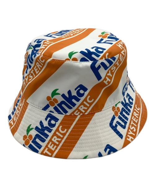 Hysteric Glamour（ヒステリックグラマー）Hysteric Glamour (ヒステリックグラマー) バケットハット ホワイト×オレンジ サイズ:Ｌの古着・服飾アイテム