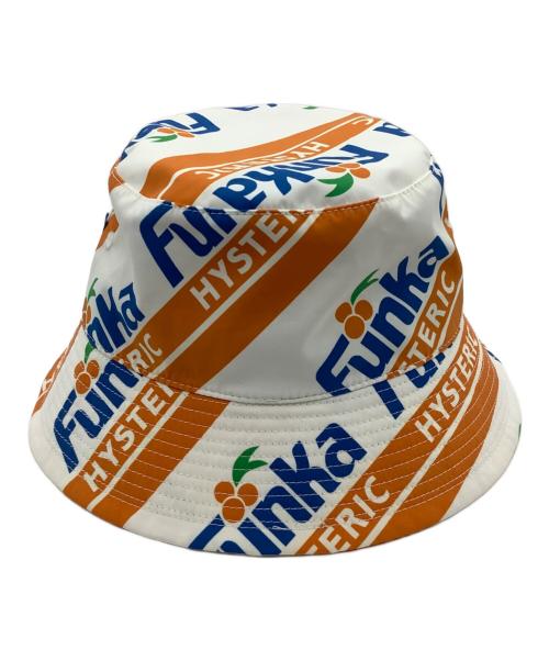 Hysteric Glamour（ヒステリックグラマー）Hysteric Glamour (ヒステリックグラマー) バケットハット ホワイト×オレンジ サイズ:Ｌの古着・服飾アイテム