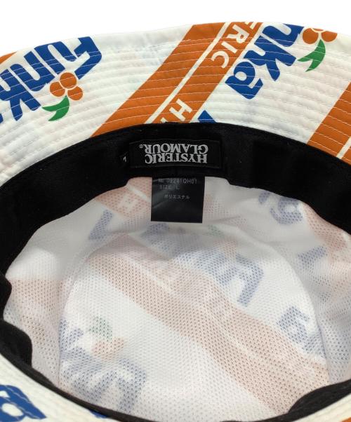 Hysteric Glamour（ヒステリックグラマー）Hysteric Glamour (ヒステリックグラマー) バケットハット ホワイト×オレンジ サイズ:Ｌの古着・服飾アイテム