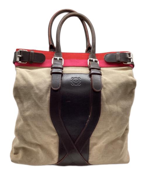 LOEWE（ロエベ）LOEWE (ロエベ) ハンドバッグ ベージュ×ブラックの古着・服飾アイテム