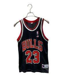 NBA×Champion（エヌビーエー×チャンピオン）の古着「シカゴブルズ JORDAN 23 ゲームシャツ」｜ブラック×レッド