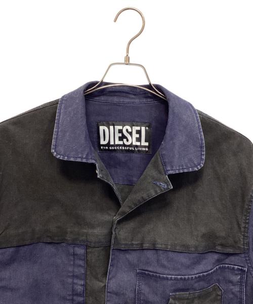 DIESEL（ディーゼル）DIESEL (ディーゼル) デニムジャケット ブラック×ネイビー サイズ:Ｌの古着・服飾アイテム
