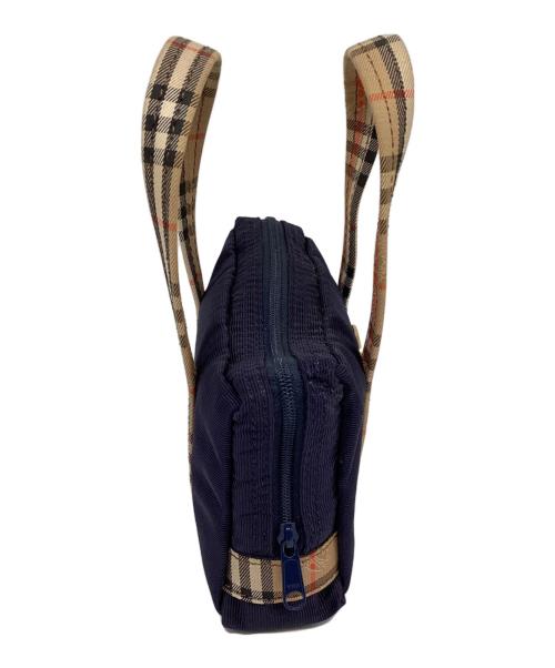 Burberry's（バーバリー）Burberry's (バーバリーズ) マイクロミニハンドバッグ ネイビー×ベージュの古着・服飾アイテム