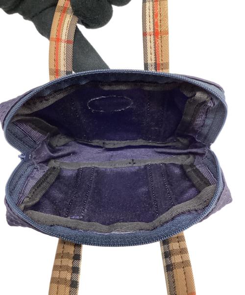 Burberry's（バーバリー）Burberry's (バーバリーズ) マイクロミニハンドバッグ ネイビー×ベージュの古着・服飾アイテム