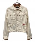 DSQUARED2ディースクエアード）の古着「デニムジャケット」｜ベージュ×ブラウン