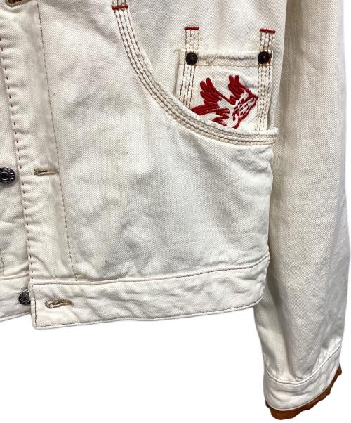 DSQUARED2（ディースクエアード）DSQUARED2 (ディースクエアード) デニムジャケット ベージュ×ブラウン サイズ:50の古着・服飾アイテム