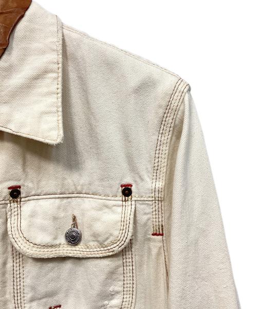 DSQUARED2（ディースクエアード）DSQUARED2 (ディースクエアード) デニムジャケット ベージュ×ブラウン サイズ:50の古着・服飾アイテム