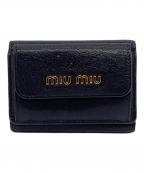 MIU MIUミュウミュウ）の古着「3つ折り財布」｜ブラック