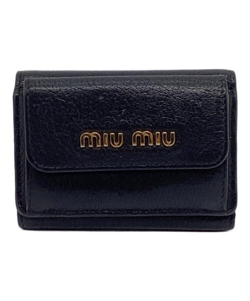 MIU MIU（ミュウミュウ）MIU MIU (ミュウミュウ) 3つ折り財布 ブラックの古着・服飾アイテム
